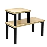 Coradoma Gewürzregal 2er Set Küchenregal Stapelbar aus Holz - Regal...