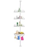 Deuba® Teleskop Duschablage ohne Bohren 4 Ablagen 155-290 cm...