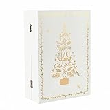 HOUGE Weihnachts-Adventskalender | Weihnachtsbuch aus Holz mit...