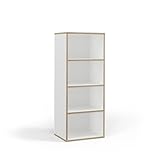 Vicco Bücherregal Tetrix, Weiß, 40 x 100 cm mit 4 Fächern, zur...