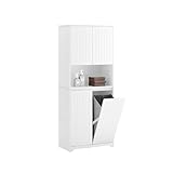 SoBuy Wäscheschrank Hochschrank 170cm Schmaler Badschrank mit...
