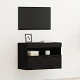 IBUQDDV TV-Wandschrank mit LED-Beleuchtung Schwarz Eiche 60x30x40 cm...