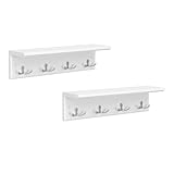 SONGMICS Wandgarderobe mit Ablage 2er Set, Flurgarderobe, Garderobe...