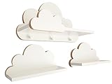 EIN Set Wolkenregal Mit Aufhaken Zum Deko Kinderzimmer | Stabile 3...
