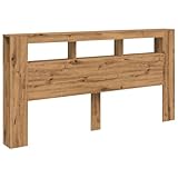 vidaXL LED-Kopfteil Artisan-Eiche 200x18,5x103,5 cm Holzwerkstoff
