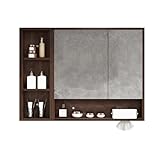 Wandmontierter Badezimmerschrank mit Anti-Beschlag-Beleuchtung, 90 cm...