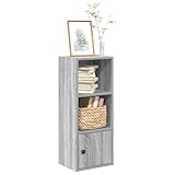 WRJENFSC Bücherregal Schmal Klein Grau Sonoma Holzwerkstoff 31x24x77...