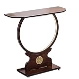 LMXRYPD Bambus Flurtisch mit LED-Beleuchtung, Schmale Moderne Konsole...