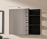 HAJDUK FURNITURE Schwarz Badezimmerschrank mit LED Beleuchtung, B:60 x...