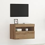 Pangshiyuan TV-Wandschrank mit LED-Beleuchtung, Artisan Eiche,...
