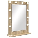 vidaXL Kosmetikspiegel mit LED-Lichtern Sonoma Eiche Wandmontage...