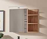 HAJDUK FURNITURE Eiche Sonoma Badezimmerschrank mit LED Beleuchtung,...