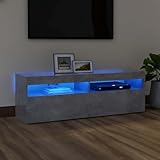 ZQQLVOO TV-Schrank mit LED-Beleuchtung Betongrau Moderner TV-Schrank...