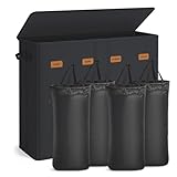 SONGMICS Wäschekorb mit 4 Fächern, 210 L, mit Deckel, 5 Etiketten,...