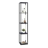 FANTASK Stehlampe mit Holzregal, Bücherregal mit 3-stufig dimmbaren...