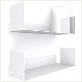 UNITURE® - 2er Set - Wandregal weiß - Moderne Regal Wand Design -...