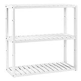 SONGMICS Badregal, Badezimmerregal, Bambus-Regal, Pflanzenregal mit 3...