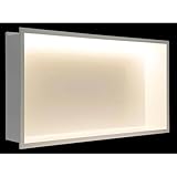 Wand-Duschschrank mit LED-Lichtstreifen, Edelstahl-Regal für...
