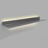 Schweberegale Mit LED-Beleuchtung, Aluminium-Wandregal, Tiefe 20 CM,...