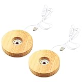 MaxEarn 2 Stück Rund Led Lichtsockel, 10 cm USB LED Lichter Display...