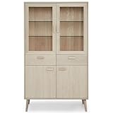 Furnhouse Porto Vitrine LED-Beleuchtung 110 cm breit Eichenoptik –...