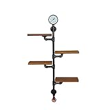 Vinbcorw Wandregal schwarz Holz Metall deko Industrial Style bücher...