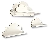 EIN Set Wolkenregal Mit Aufhaken Zum Deko Kinderzimmer | Stabile 3...