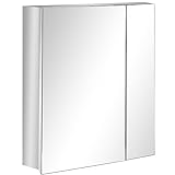 kleankin Spiegelschrank, Badspiegelschrank mit 3 Innenböden,...