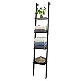 SoBuy FRG15-SCH Wandregal Badregal Leiterregal Standregal Bücherregal...