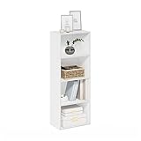 Furinno Luder 4-stufiges Bücherregal mit offenem Regal, Weiß