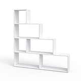 Vicco Treppenregal, Weiß, 163 x 155 cm, als Raumteiler mit offenen...