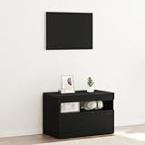 IBUQDDV Moderner LED TV-Schrank in Schwarz und Eiche mit...