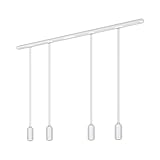 BRILONER - Schienensystem Rail Komplettset, 4x LED Pendel dimmbar,...