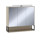 Vicco Badspiegelschrank Vionna, Eiche/Schwarz, 80 x 71.5 cm mit...