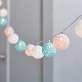 Lights4fun 20er LED Cotton Ball Lichterkette Innen Timer...