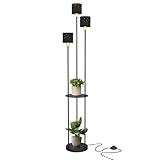 Fullwatt Stehlampe Wohnzimmer, Standleuchte Metall E14 mit Regal,...
