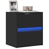 RMIHSJG TV-Wandschrank mit LED-Beleuchtung Schwarz HiFi Rack tv Regal...