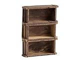 Woodkings® Wandregal Ziegelform 3er Altholz Wandderoration...