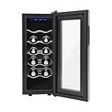 SuhoFutus Weinkühlschrank (12 Flaschen 33Liter) - Leiser Weinkühler...
