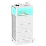 SONGMICS BELLAH Kollektion - Nachttisch mit Ladestation, Beistelltisch...