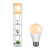 Fullwatt Stehlampe mit Holzregal Innenbeleuchtung Holz Stehleuchte mit...