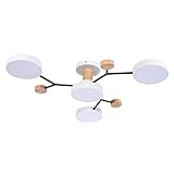 Schindora 4 Köpfe LED Deckenleuchte,36W Warmweiß 3000K,Holzdekor...