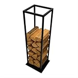 Begryf Kaminholzregal Schwarz Metall, Holzständer Feuerholz Indoor,...