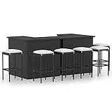 Tidyard 8-TLG. Gartenbar Set mit Kissen Theke Bar Tresen Gartentheke...
