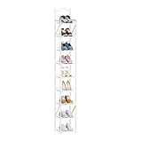 Hzuaneri Vertikales Schuhregal, Schmales Schuhablage mit 9 Ebenen, 2...