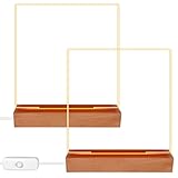 2 Stück LED Lichter Display Basis, Led HolzsockelMit Acrylplatte, Usb...