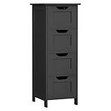 VASAGLE Badezimmerschrank, Badschrank, Beistellschrank mit 4...