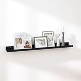 RICHER HOUSE Wandregal Schwarz, 1er Set Bilderleiste, 90 cm...