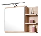 FreshYou Spiegelschrank 60x50 Sonoma Eiche, Badezimmerschrank mit...