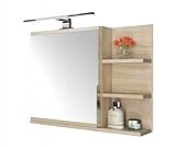 FreshYou Spiegelschrank 60x50 Sonoma Eiche, Badezimmerschrank mit...